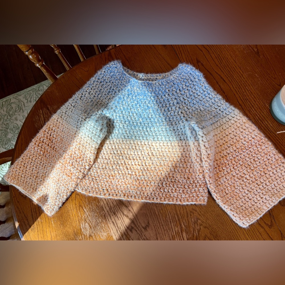 Blue and orange light sweater